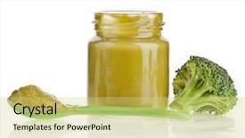  Presentation with preterm labour baby - Audience pleasing presentation design consisting of baby puree of broccoli cabbage backdrop and a yellow colored foreground