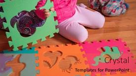  Presentation with puzzle family - Slide deck consisting of baby-puzzle-with-colourful-letters background and a red colored foreground