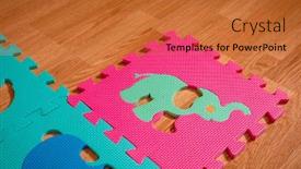  Presentation with puzzle family - Theme having baby-puzzle-with-colourful-letters background and a red colored foreground