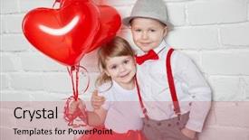  Presentation with heart love - Colorful PPT layouts enhanced with holding and picking up heart backdrop and a coral colored foreground