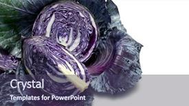  Presentation with quarter - Slide set with baby red cabbage half quarter background and a tawny brown colored foreground