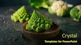  Presentation with cauliflower - Slides with baby-romanesco-broccoli-head background and a wine colored foreground
