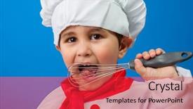 Presentation with cook chef - PPT theme enhanced with baby s nutrition - little boy in a suit background and a red colored foreground