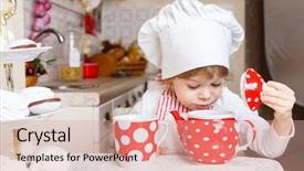  Presentation with old people help the people - Colorful presentation enhanced with baby s nutrition - little girl in apron backdrop and a coral colored foreground