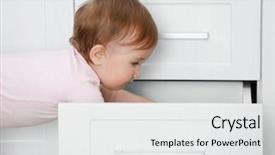  Presentation with filipino child playing - Amazing slides having baby safety - little child playing with drawer backdrop and a white colored foreground