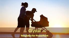  Presentation with single parents child counselling - Beautiful PPT layouts featuring baby safety - silhouettes of parents loving their backdrop and a tawny brown colored foreground