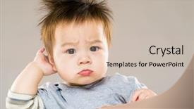  Presentation with head - Colorful presentation theme enhanced with baby scratching head backdrop and a lemonade colored foreground