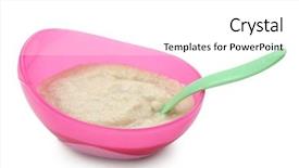  Presentation with baby food - Amazing theme having baby semolina isolated on white backdrop and a white colored foreground