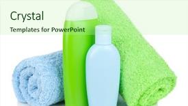  Presentation with baby bath - PPT layouts having winter sports goggles and gloves background and a dark gray colored foreground