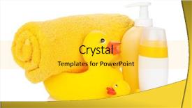  Presentation with duck - Presentation theme enhanced with baby shampoo - rubber duck with bath towel background and a yellow colored foreground