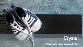  Presentation with cute black board - Beautiful slide set featuring black board on wooden background backdrop and a gray colored foreground