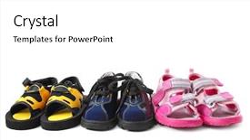  Presentation with baby shoes - Slide deck featuring baby shoes isolated on white background and a white colored foreground