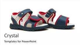  Presentation with baby shoes - Amazing PPT theme having baby shoes isolated backdrop and a white colored foreground