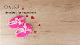  Presentation with baby shoes - Amazing presentation theme having baby-shoes-or-baby-foot backdrop and a coral colored foreground