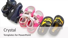  Presentation with baby shoes - Presentation theme consisting of baby shoes background and a white colored foreground