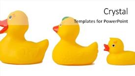  Presentation with rubber duck - Audience pleasing theme consisting of baby shower background - yellow rubber ducks backdrop and a white colored foreground