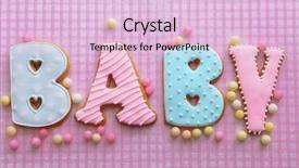  Presentation with babyshower - Colorful slide set enhanced with baby shower cookies on table backdrop and a  colored foreground