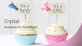  Presentation with baby shower - Audience pleasing presentation consisting of baby shower cupcakes backdrop and a sky blue colored foreground