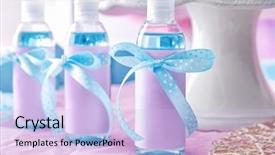  Presentation with baby shower - Slides enhanced with baby shower favors on table background and a light blue colored foreground