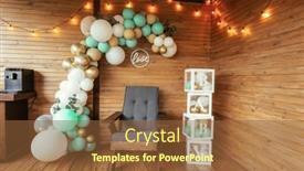  Presentation with baby shower - Presentation theme enhanced with baby-shower-wood-design background and a tawny brown colored foreground