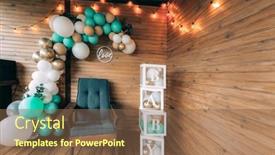  Presentation with baby shower - Slide deck enhanced with baby-shower-wood-design background and a tawny brown colored foreground