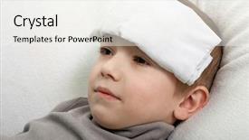  Presentation with fever medicine - Slides with little illness child medicine flu fever healthcare background and a white colored foreground