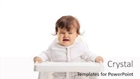  Presentation with crying baby - PPT theme enhanced with baby-sitting-in-a-baby background and a white colored foreground