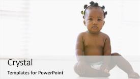  Presentation with baby sitting - PPT theme enhanced with baby sitting indoors background and a white colored foreground