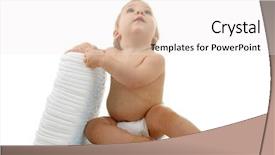  Presentation with diaper - PPT layouts consisting of baby sitting with pile background and a white colored foreground