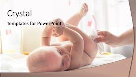  Presentation with hygiene - Cool new PPT theme with baby skin with wet wipe backdrop and a sky blue colored foreground