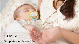  Presentation with baby sleep - Slides featuring baby sleep in mother hand background and a lemonade colored foreground
