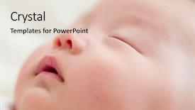  Presentation with baby sleep - PPT theme featuring baby-sleep background and a lemonade colored foreground