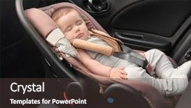  Presentation with child safety - Cool new presentation theme with baby sleeping in child safety backdrop and a  colored foreground