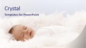  Presentation with baby sleeping - Slide deck featuring baby sleeping in feather nest background and a  colored foreground
