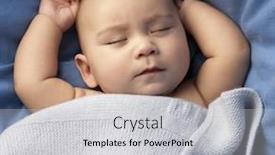  Presentation with christmas baby jesus sleeping - Beautiful presentation theme featuring baby sleeping on a blue blanket closeup backdrop and a light gray colored foreground