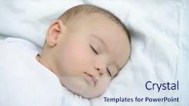  Presentation with white sheet - Cool new slide deck with baby sleeping on white sheet backdrop and a  colored foreground