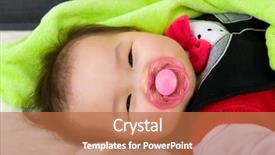  Presentation with baby sleeping - Slide set consisting of baby sleeping suck with pacifier background and a coral colored foreground