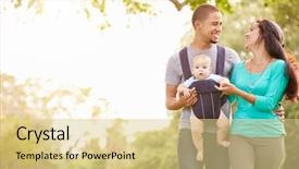  Presentation with baby - Theme enhanced with baby son in carrier background and a blonde colored foreground