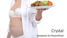  Presentation with pregnancy - Audience pleasing theme consisting of baby soon - eating healthily during pregnancy backdrop and a white colored foreground