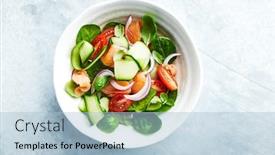  Presentation with baby prematuro - Slide set consisting of baby-spinach-cherry-tomato-cucumber background and a light blue colored foreground