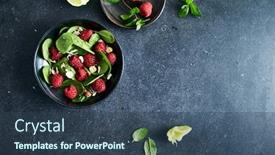  Presentation with hazelnuts - Cool new theme with baby-spinach-with-raspberries-hazelnuts backdrop and a ocean colored foreground