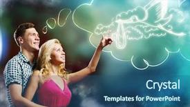  Presentation with energy of future - Beautiful presentation design featuring ant floats close-up macro insect green leaf backdrop and a light blue colored foreground.