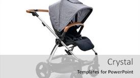  Presentation with baby - Cool new slide set with baby-stroller-isolated-on-white backdrop and a light gray colored foreground