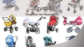  Presentation with under ground cable - Audience pleasing slides consisting of baby strollers - perambulators isolated under the white backdrop and a  colored foreground