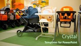  Presentation with children - PPT layouts with baby-strollers-assortment-in-children background and a tawny brown colored foreground