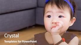  Presentation with preterm baby - Presentation theme featuring baby sucking finger in mouth background and a coral colored foreground