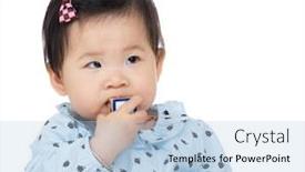  Presentation with baby toy - Colorful PPT theme enhanced with baby sucking toy backdrop and a light blue colored foreground