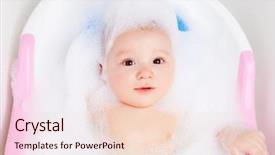 Presentation with baby bath - Amazing slides having cute six months old baby taking a relaxing bath with foam backdrop and a lemonade colored foreground