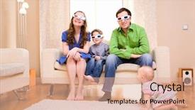  Presentation with family - Audience pleasing slide deck consisting of baby television - happy family of four backdrop and a coral colored foreground