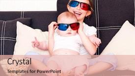  Presentation with television watching - Beautiful presentation featuring baby television - little girl and her sister backdrop and a lemonade colored foreground